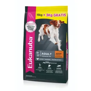 Eukanuba Adultos Razas Medianas 15 Kgs. +3Kg (18Kg)