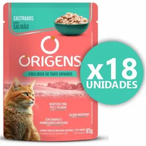 ORIGENS - POUCH - GATO ADULTO CASTRADO SALMON EN SALSA 85gs. [ x18 Unidades ]