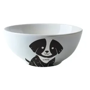 MPETS - PETJOY Furry Feast Ceramic Bowl Oliver - Black & White 550ml