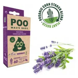 POO Waste Bags - Bolsas Orgánicas (4 Rollos) 60 Unidades (LAVANDA)