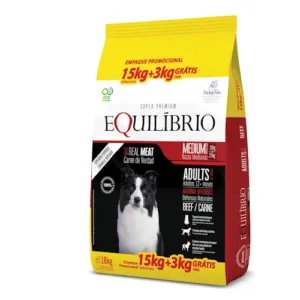 Equilibrio Perro Adultos [CARNE] 15 Kgs + 3Kgs de regalo (18Kgs)