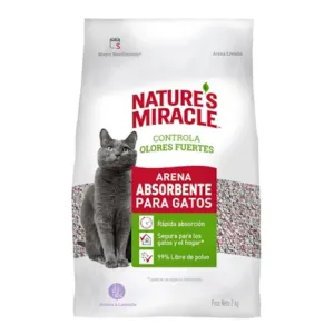 NATURES MIRACLES - Sanitario Gatos Arena Absorbente 16Kg (NO AGLOMERANTE)