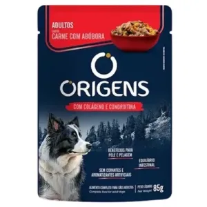 SNACKS - ORIGENS - POUCH - PERROS ADULTOS - CARNE Y CALABAZA 85gs [ x 18 Unidades ]